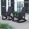 Flash Furniture 2 PK Black Poly Resin Adirondack Rocking Chairs JJ-C14705-BK-2-GG - alternate 1